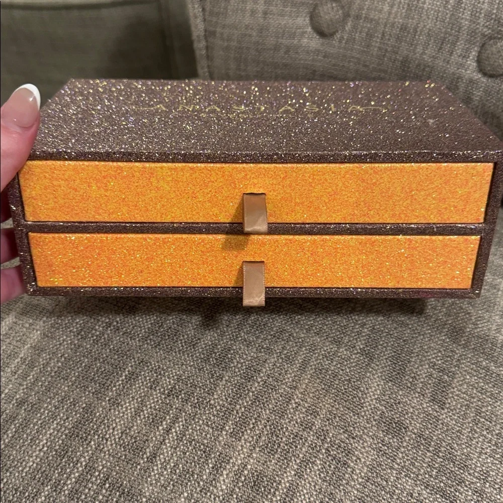 Anastasia Glitter Makeup Box with Gold and Purple